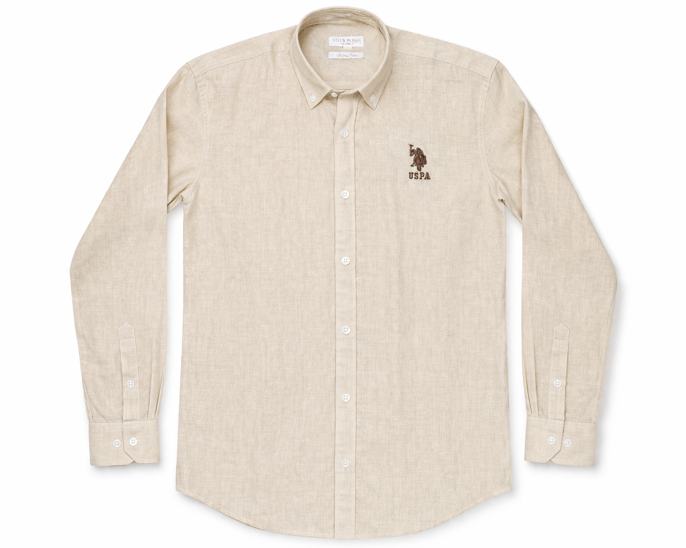 U.S. Polo Assn. Beige Linen Shirt –  Summer Casual Shirt