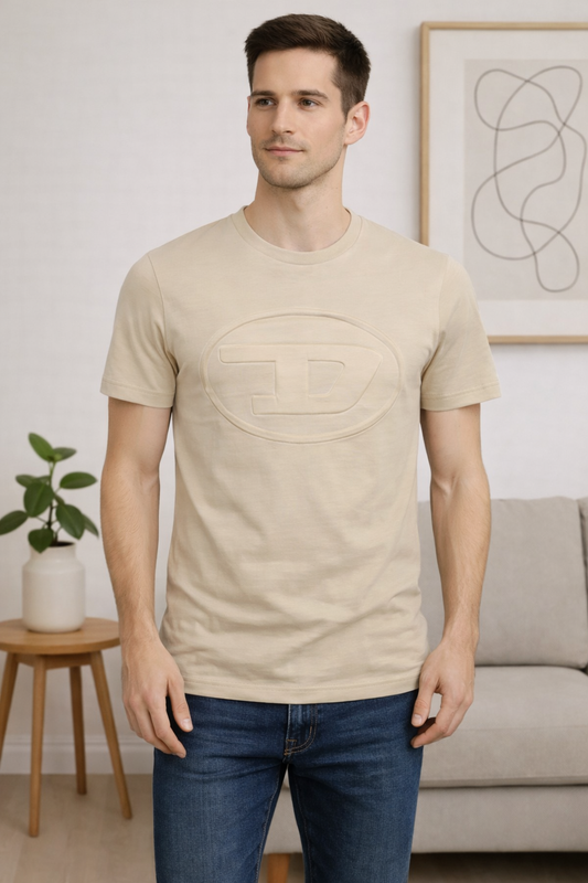 DIESEL Regular Fit Round Neck Cotton T-Shirt