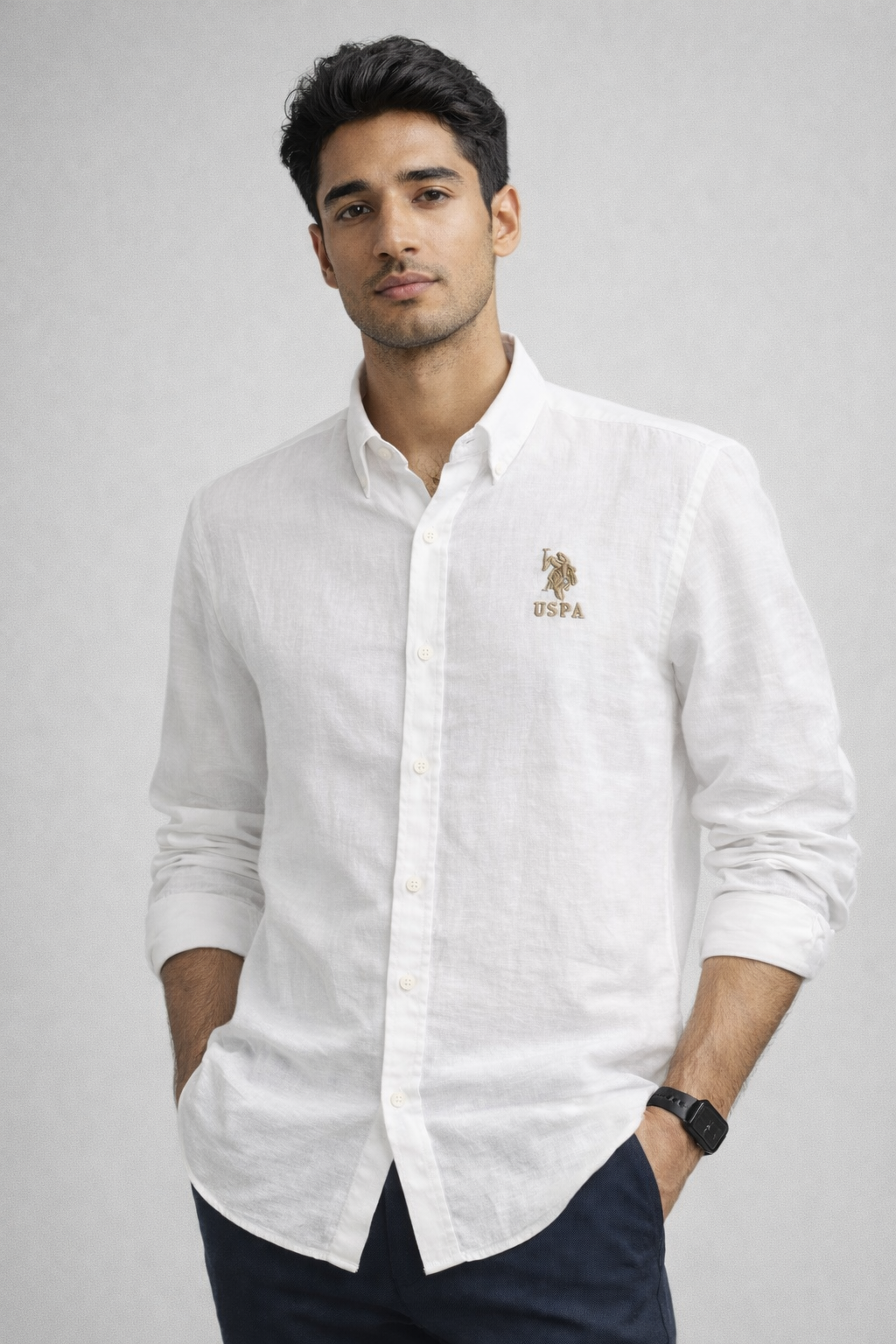 U.S. Polo Assn. White Linen Shirt – Premium Casual Shirt