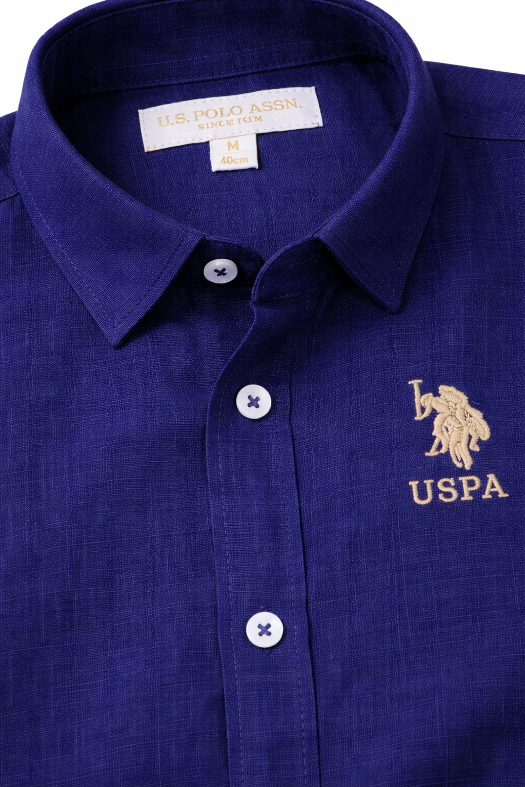 U.S. Polo Assn. Navy Blue Linen Shirt