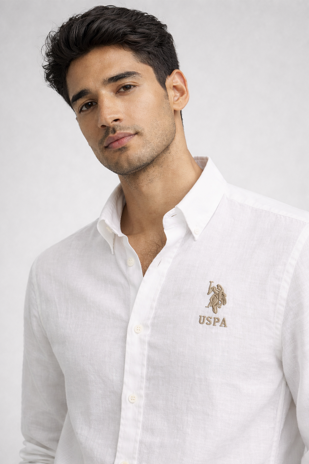 U.S. Polo Assn. White Linen Shirt – Premium Casual Shirt