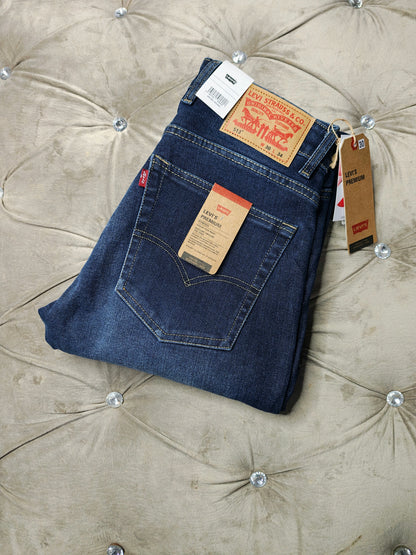 Levis Mens 505 Mid Rise Straight Fit Cotton Stretch Blend Jeans
